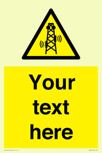 Custom warning RF radiation transmitter